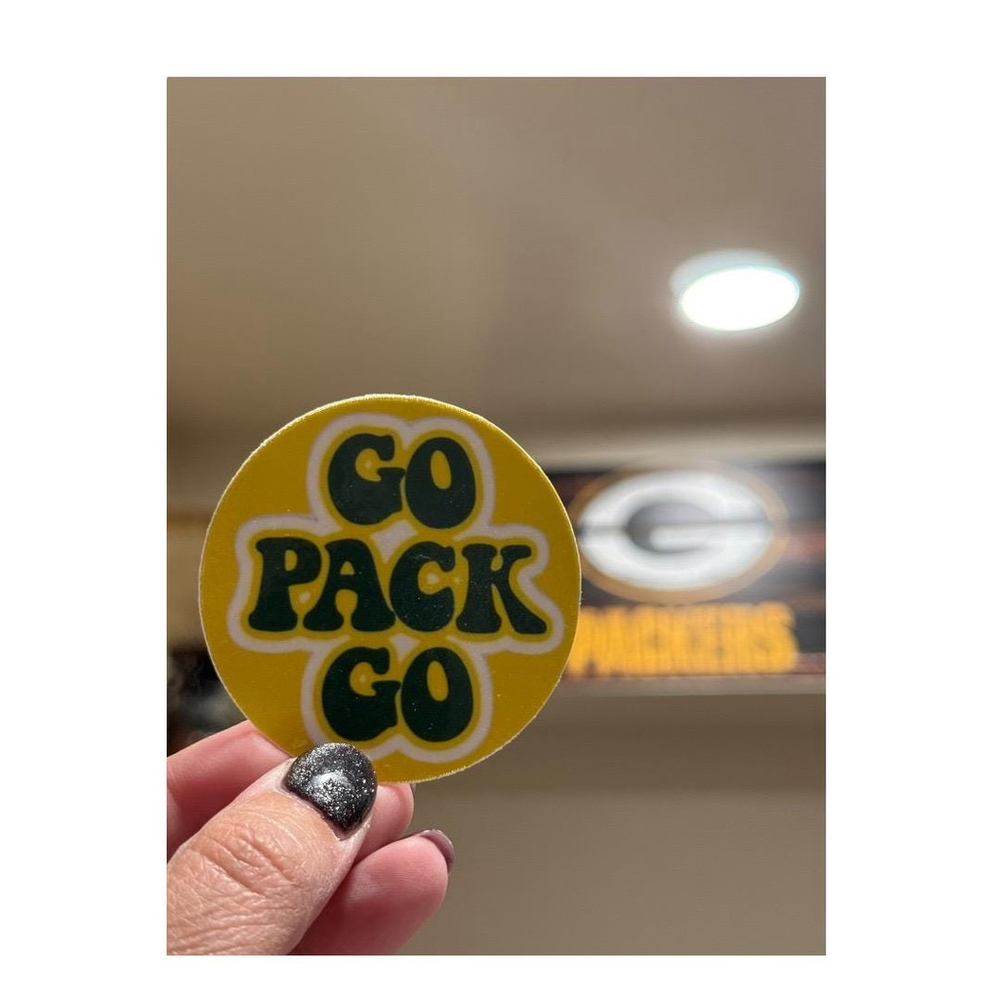 Green Bay Packers 2.5” Vinly Go Pack Go Sticker Decal Green & Gold